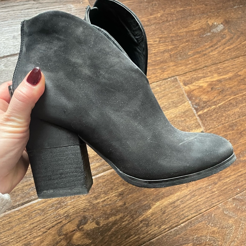 Ankle Booties Size 37 Antelope Womens 905 Bootie Black Leather High Heeled Boot